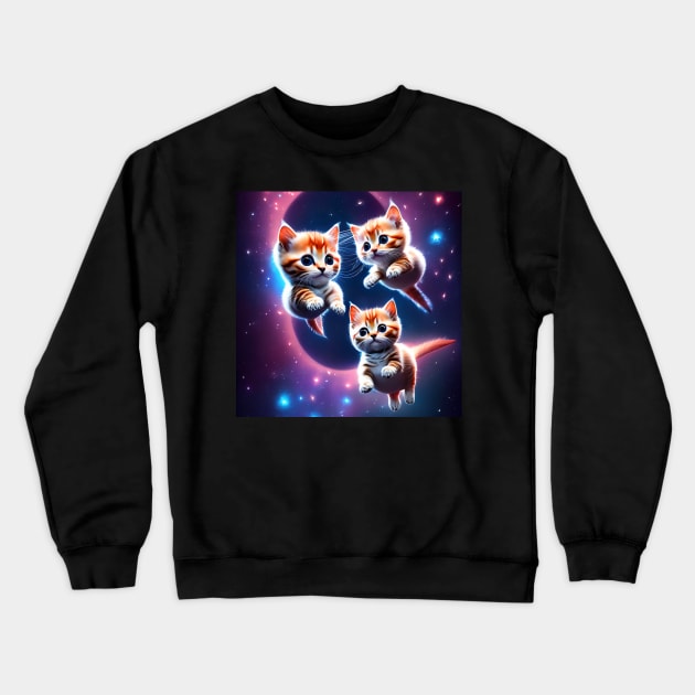 Space Cats 41 Crewneck Sweatshirt by ABSTRACT-IVISM